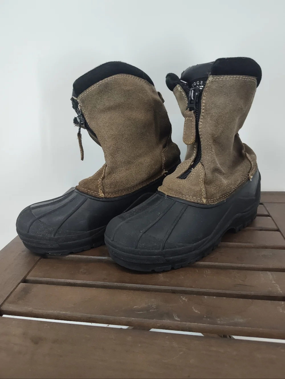 Rugged Exposure Men's Suede Upper Waterproof Snow Boots - Brown/Black Size 8